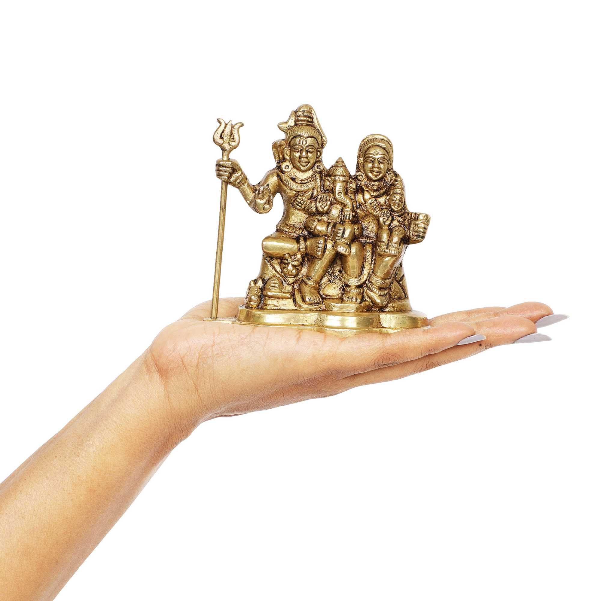 Shiva Parvati Brass Idol | 100% Pure Brass | Antique Finish - Image 4