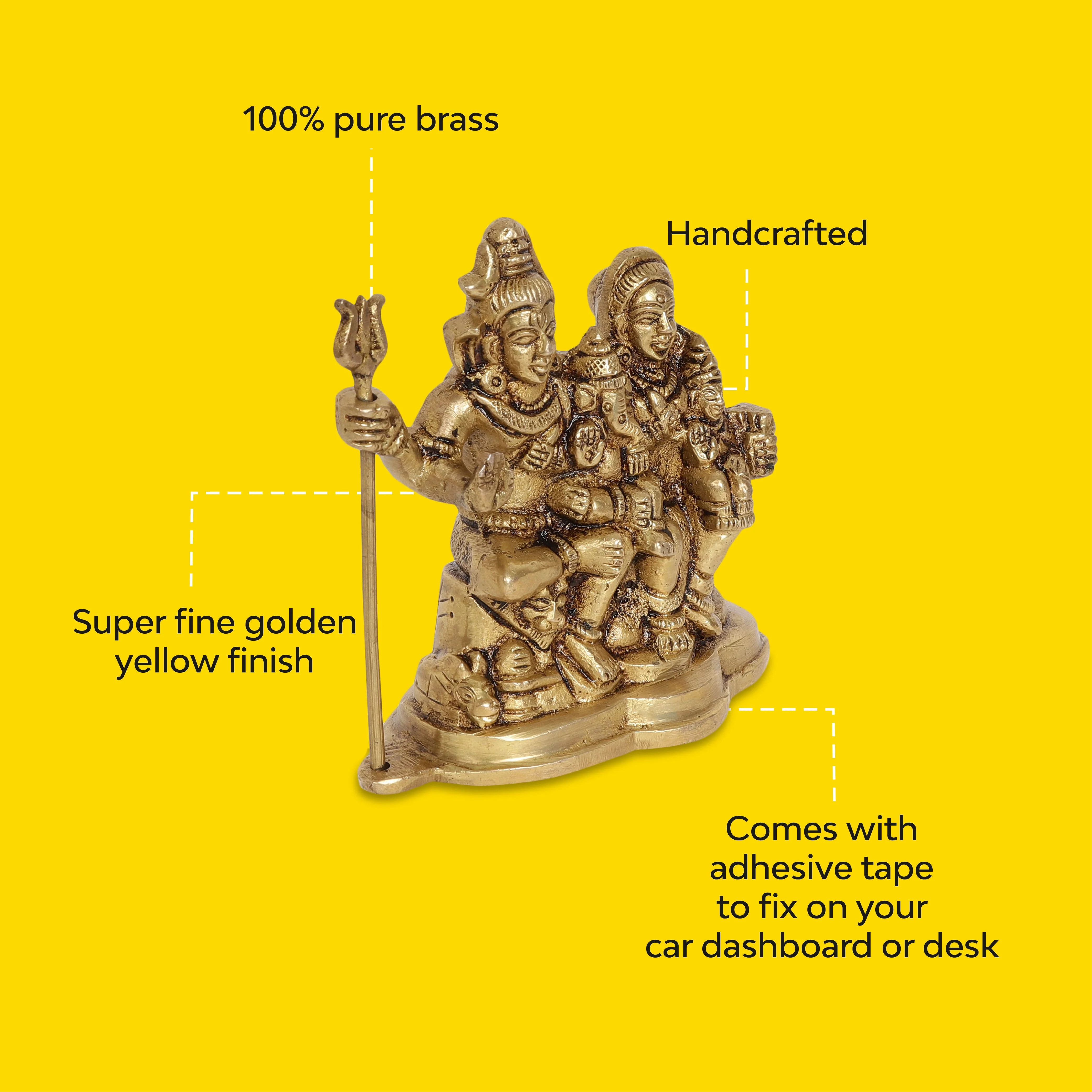 Shiva Parvati Brass Idol | 100% Pure Brass | Antique Finish - Image 6