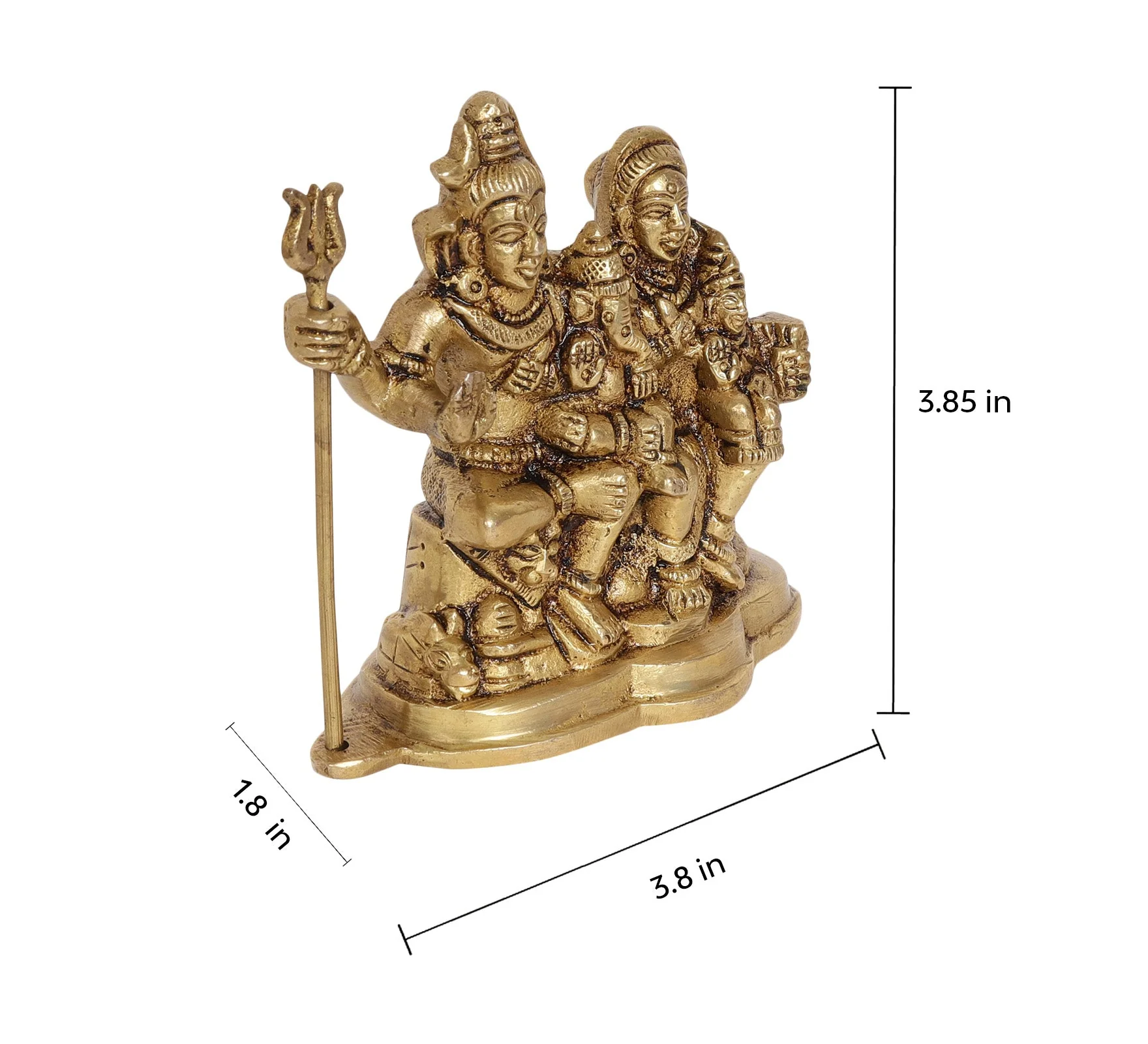 Shiva Parvati Brass Idol | 100% Pure Brass | Antique Finish - Image 8
