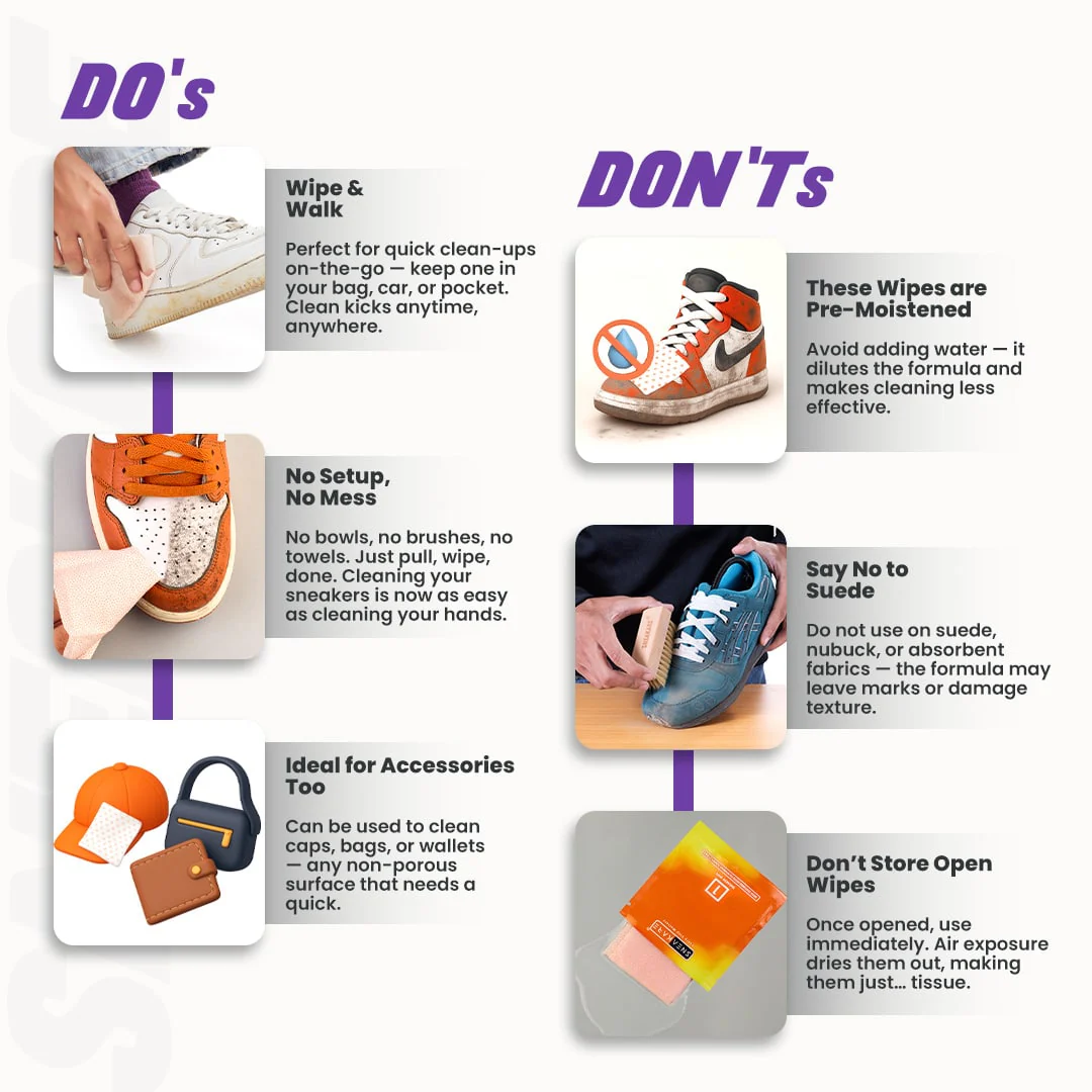 Shoe Cleaning Wipes | Sneaker Wipes (Pack of 6) - Image 10