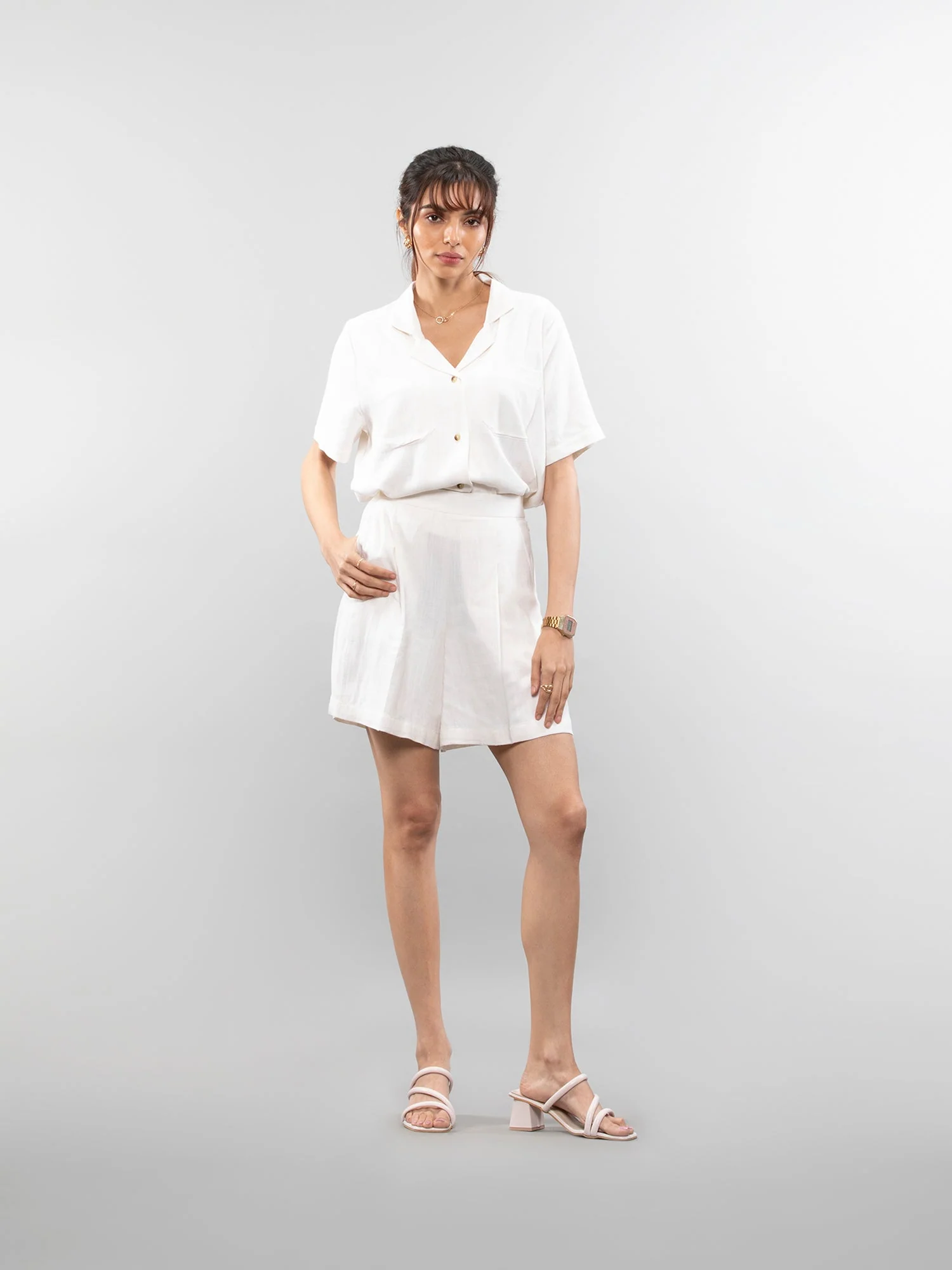 Short-sleeve linen shirt - Image 11