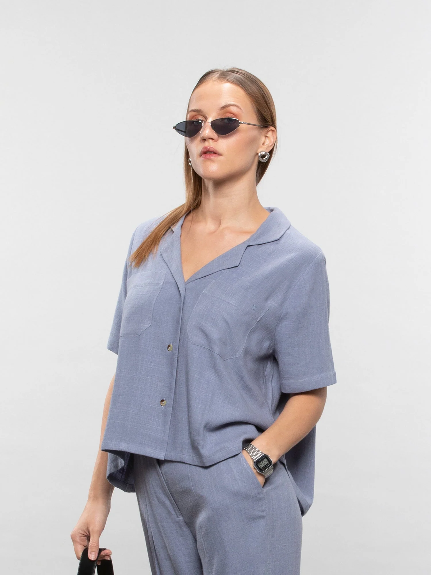 Short-sleeve linen shirt - Image 22