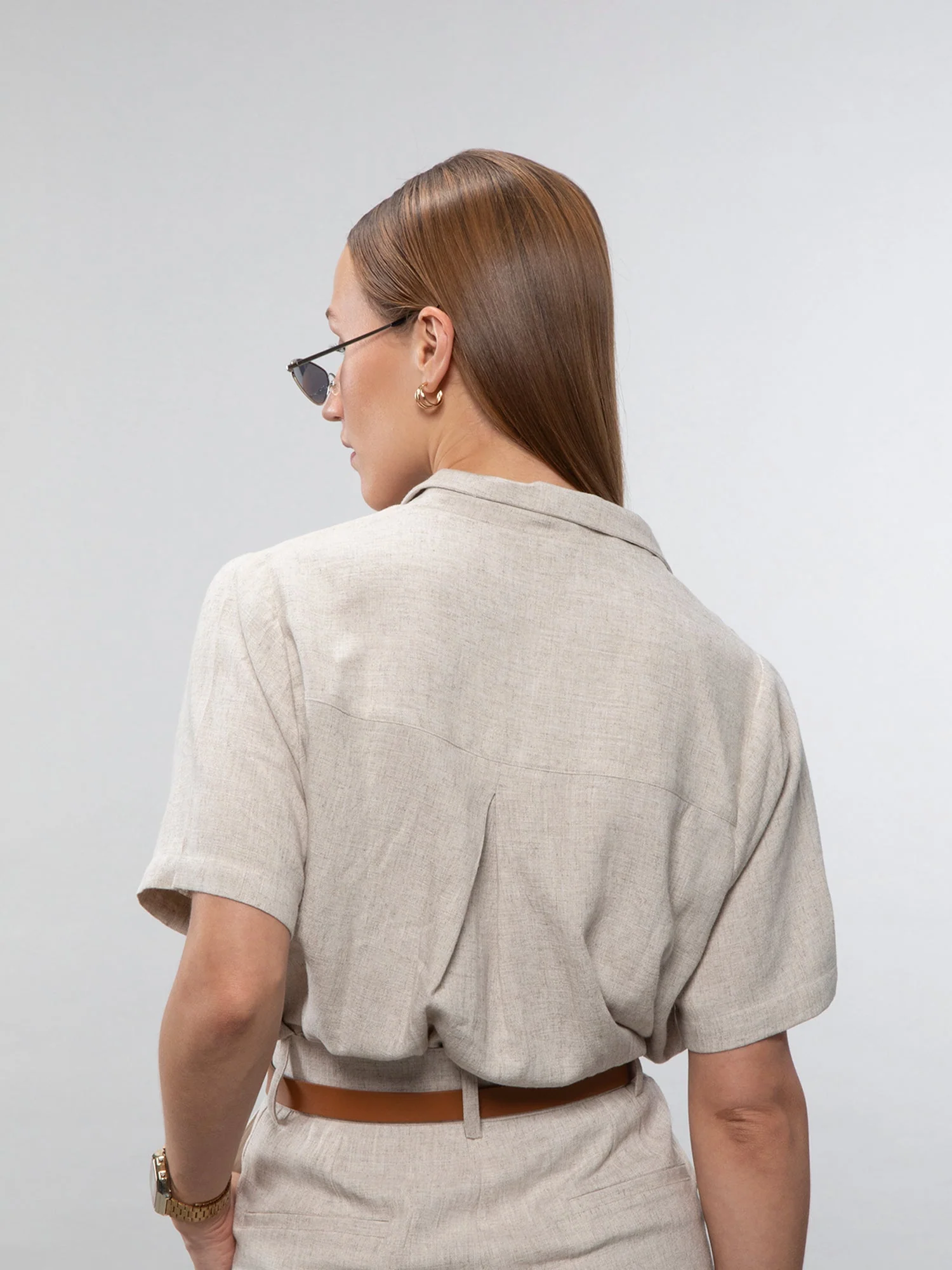 Short-sleeve linen shirt - Image 27