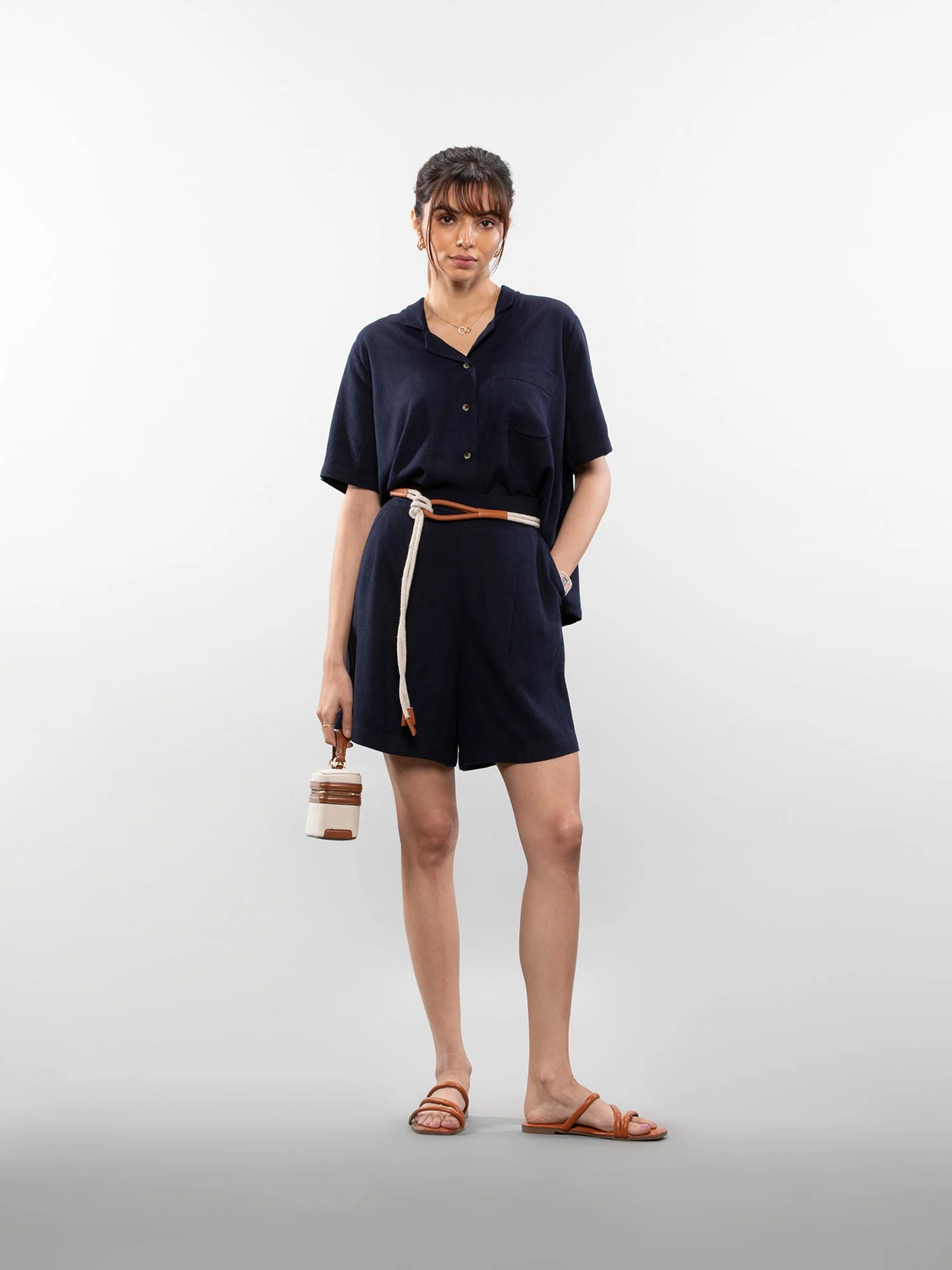Short-sleeve linen shirt - Image 30