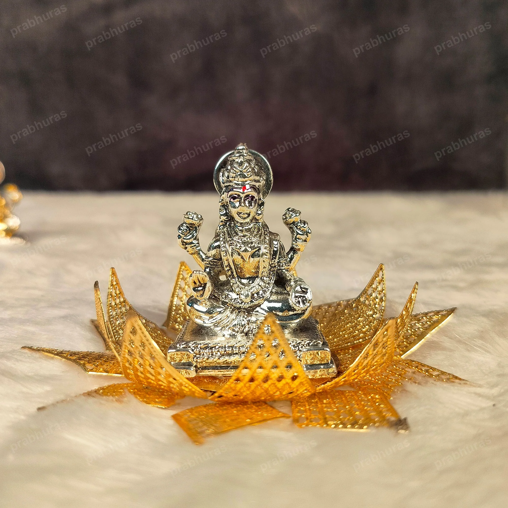 Shree Laxmi Ganesh With Hathi And Silver And Gold  Coated - Image 2