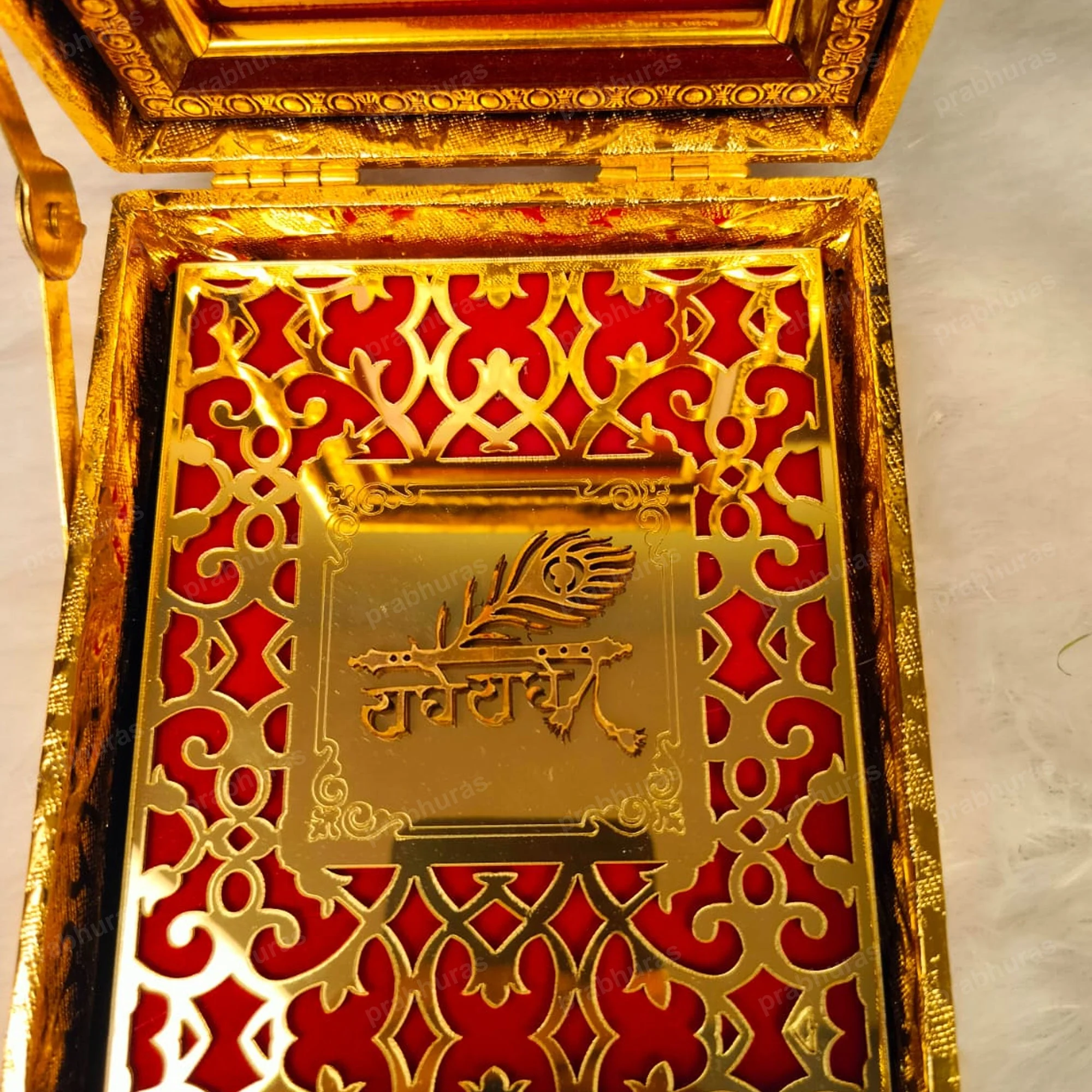 Shree Radhe Krishna With Attachi Gift Box Gold Coated - Image 4