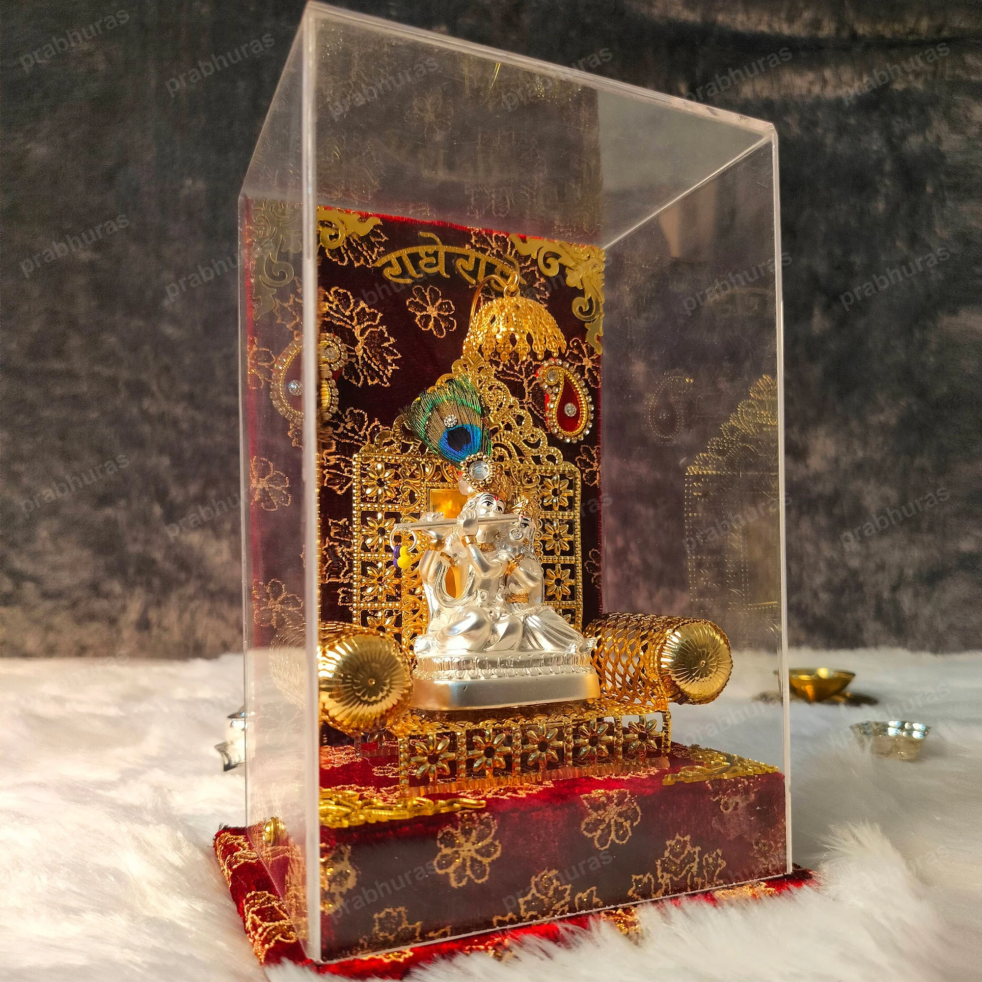 Shree Radhe Krishna With Gold And Silver Coated - Image 3