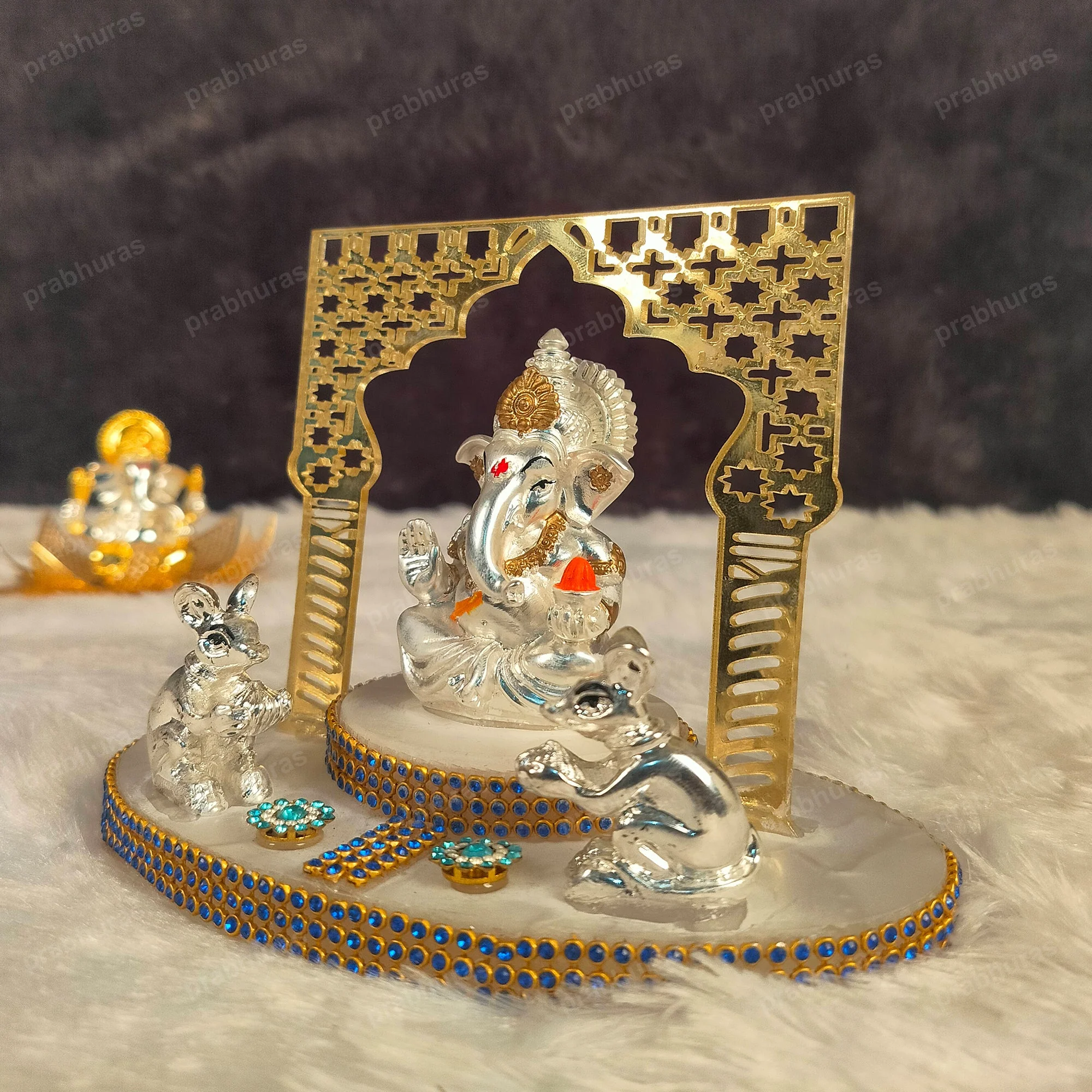 Shri Ganesh ji Dawar Gate  With Gold And Silver Coated - Image 3