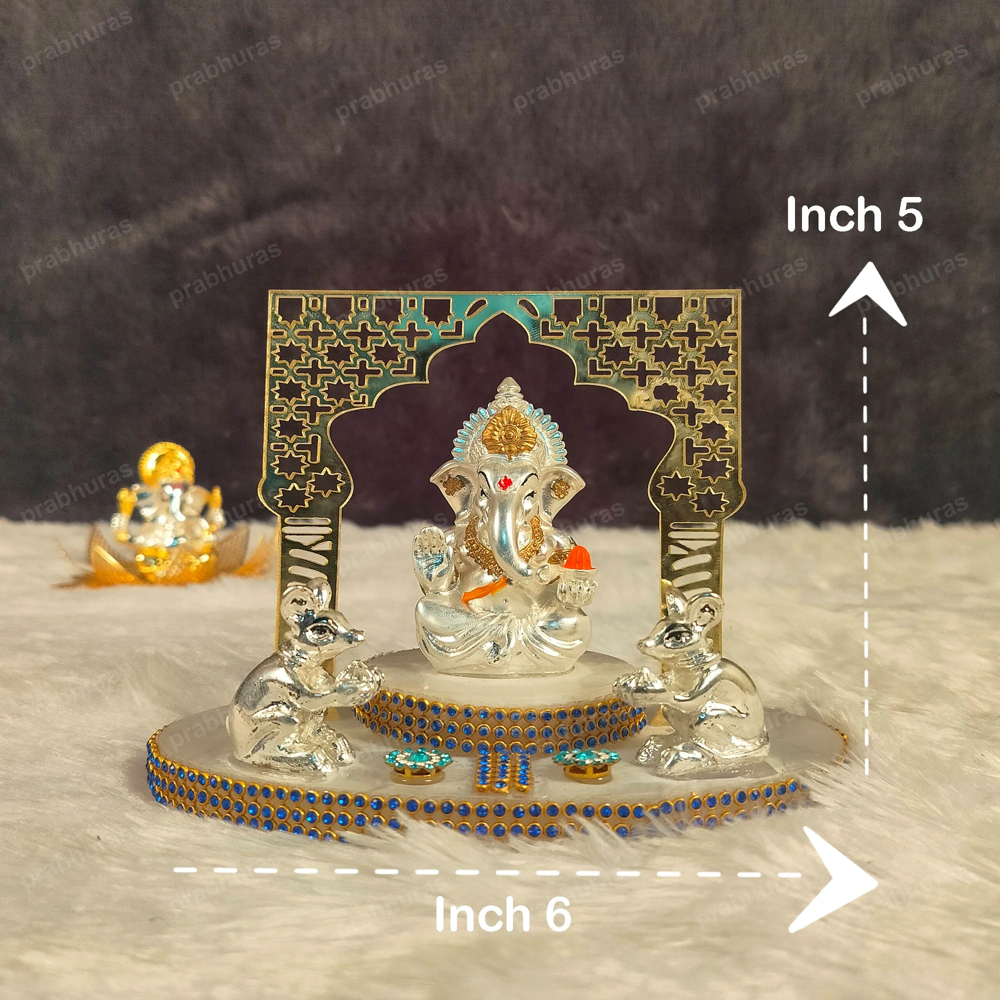 Shri Ganesh ji Dawar Gate  With Gold And Silver Coated - Image 6