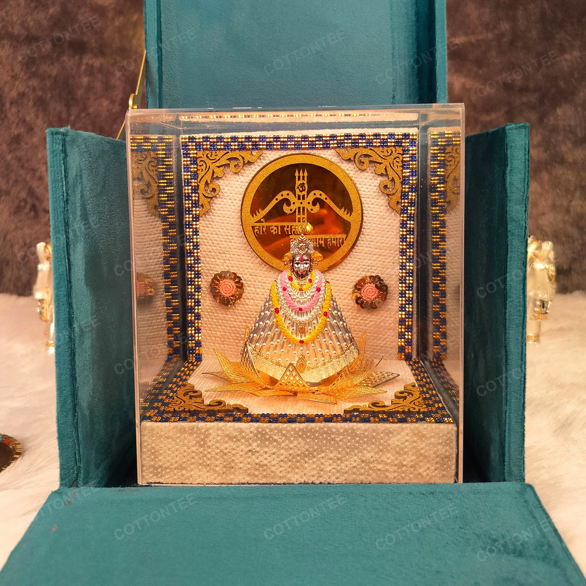 Shri Khatu shyam ji With Box Gold And Silver Coated - Image 2