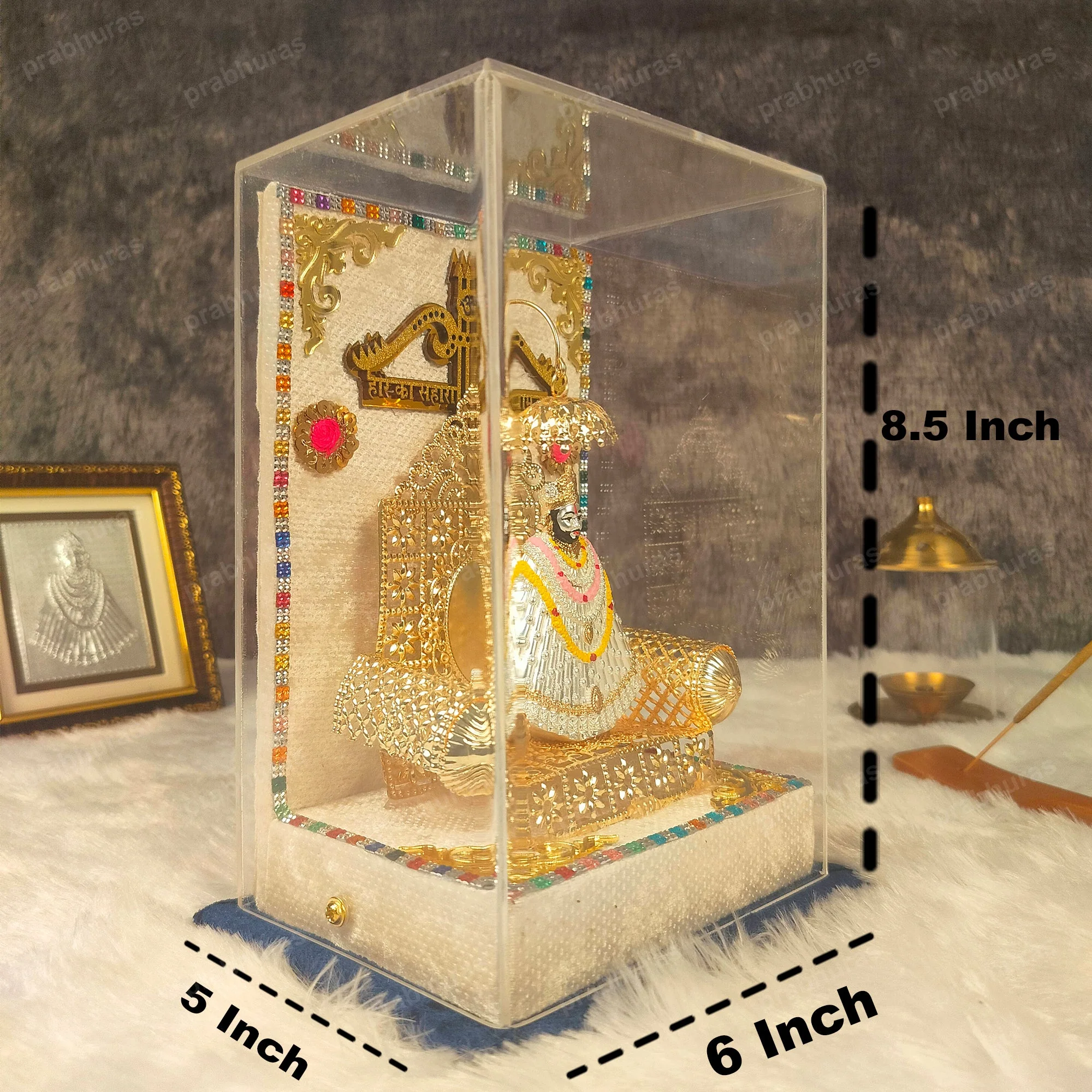Shri Khatu Shyam Ji With Gold And Silver Coated - Image 5