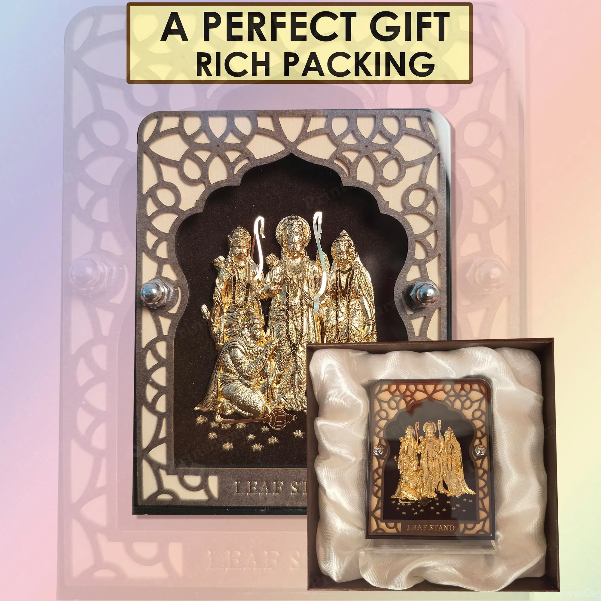 Shri Ram Darbar Leaf 24KT Gold Coated Table Top - Image 8