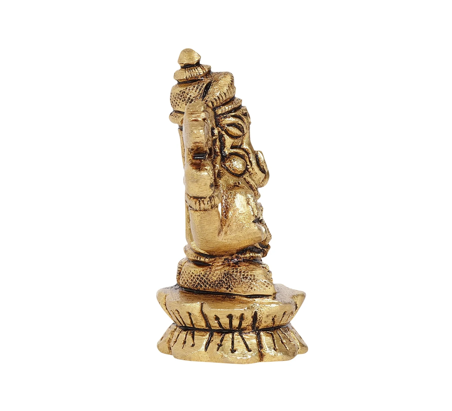 Siddhi Ganapati Brass Idol | 100% Pure Brass | Antique Finish - Image 8