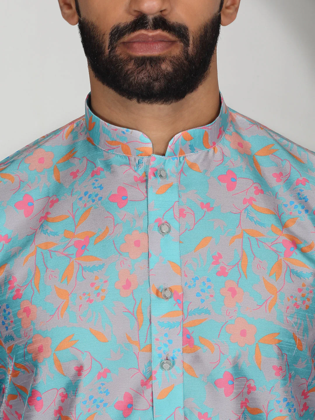 Silk Blend Floral Printed Straight Kurta - Image 18