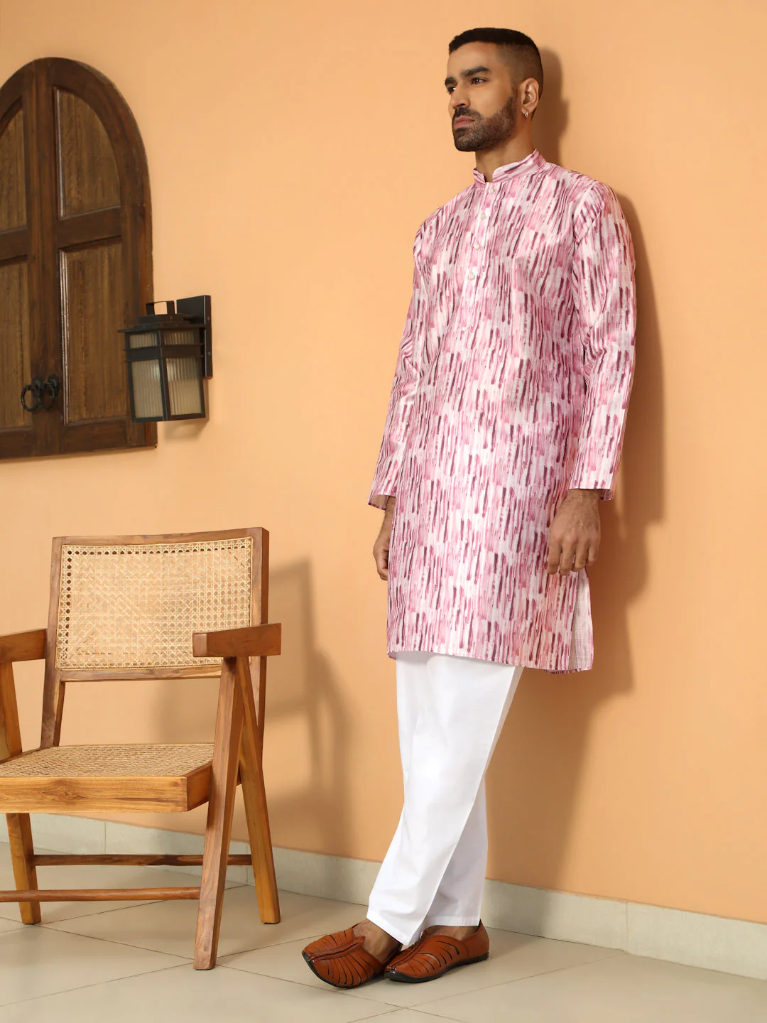 Silk Blend Tie-Dye Printed Kurta - Image 10
