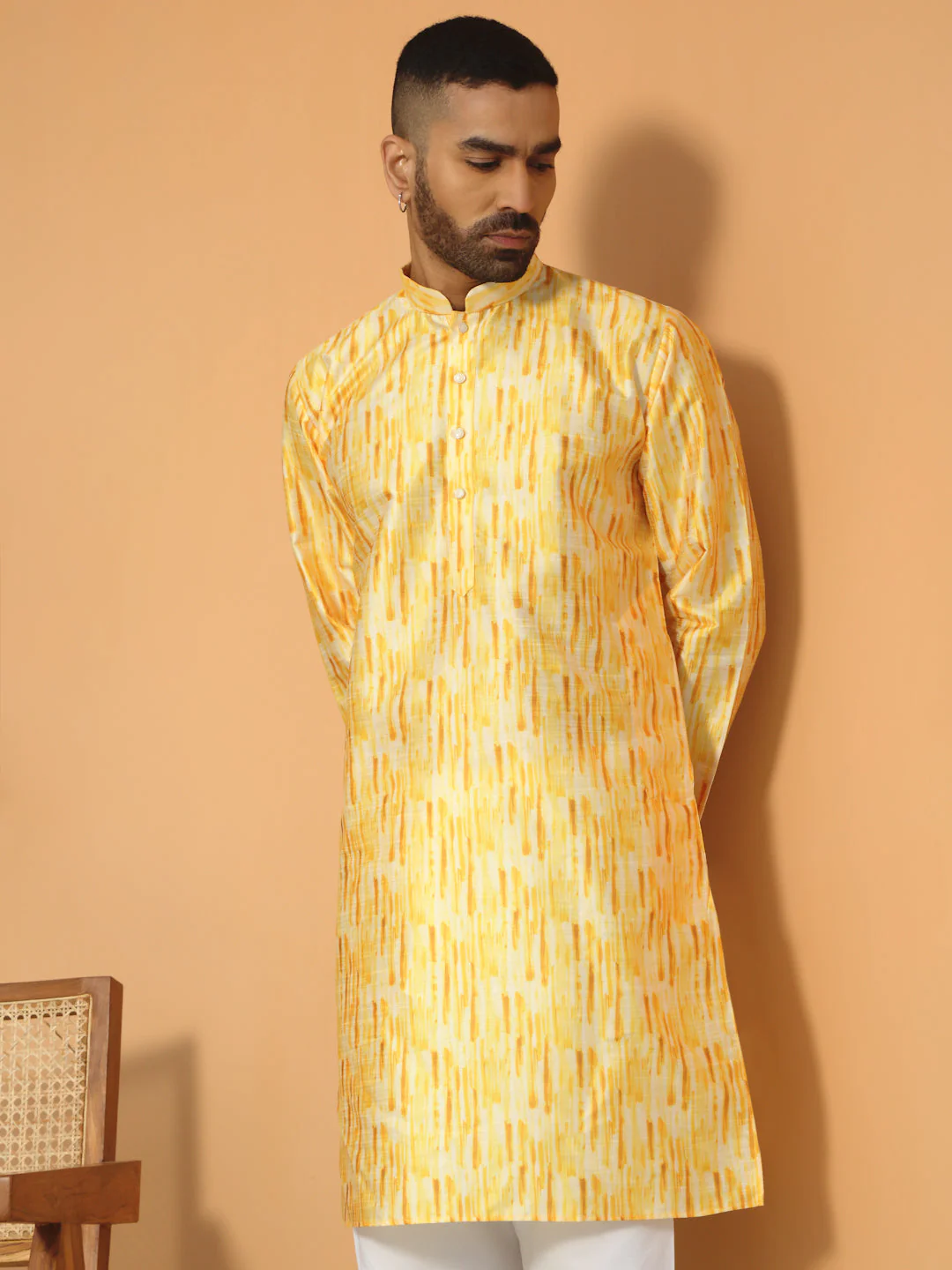 Silk Blend Tie-Dye Printed Kurta - Image 11
