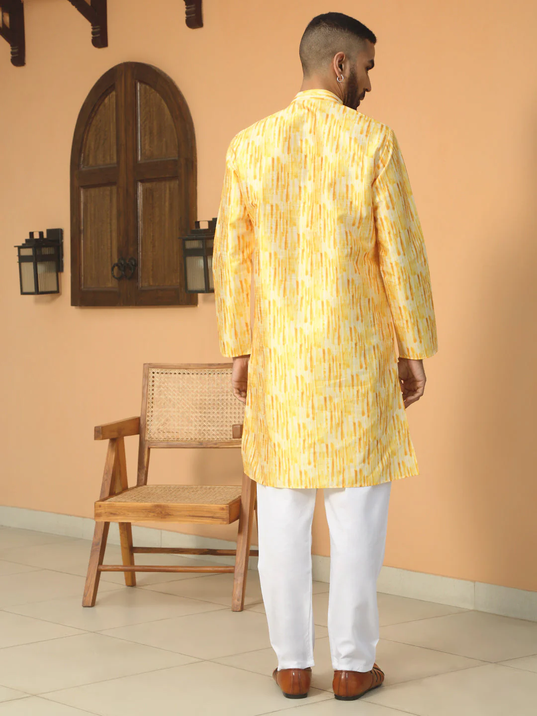 Silk Blend Tie-Dye Printed Kurta - Image 12