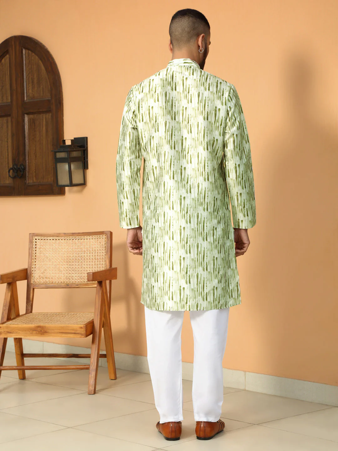 Silk Blend Tie-Dye Printed Kurta - Image 2