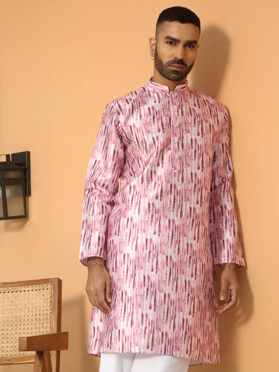 Silk Blend Tie-Dye Printed Kurta - Image 6