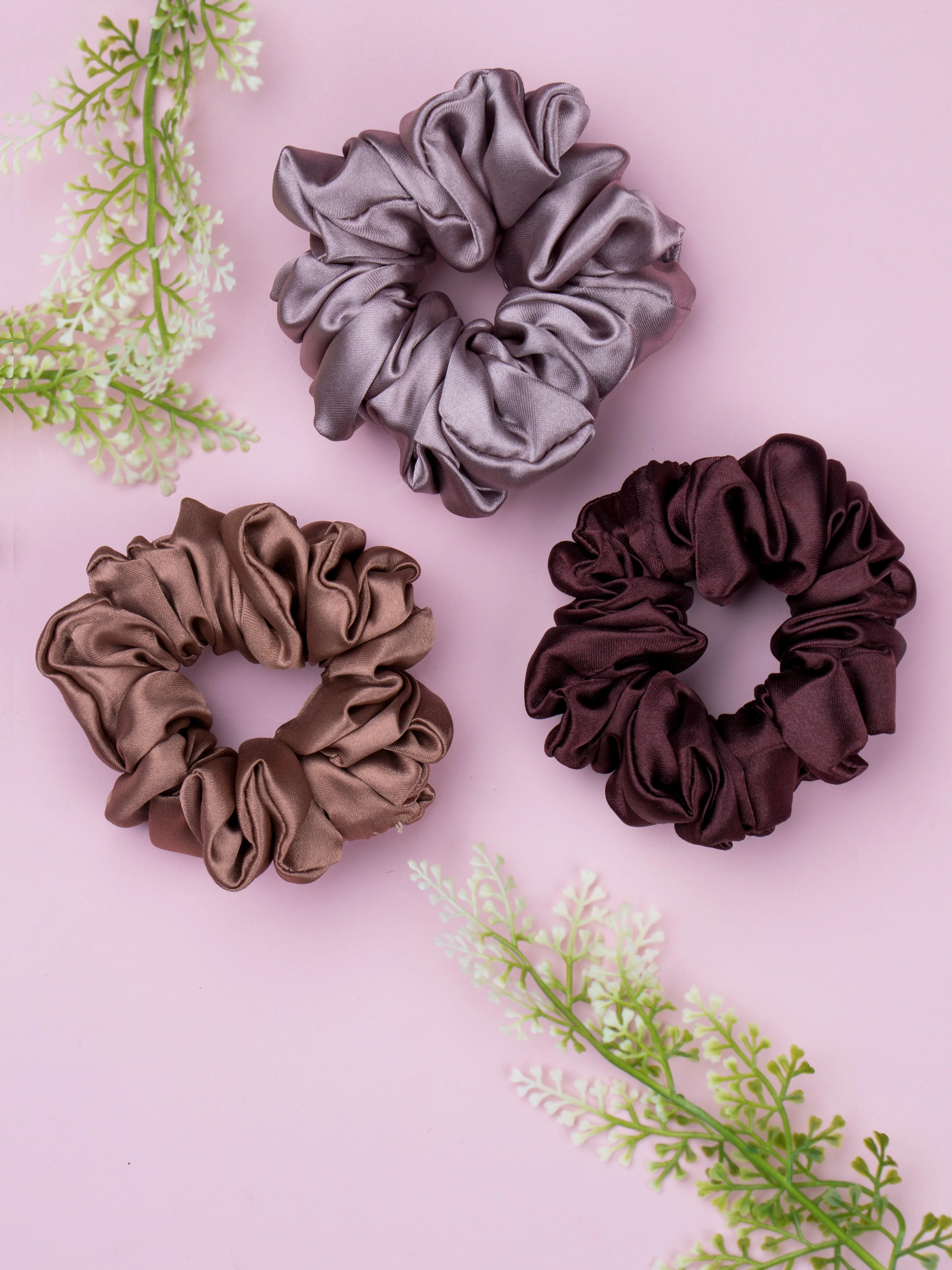 Silk Satin Hair Scrunchies Set: Breakage-Free Hair Ties - Image 3