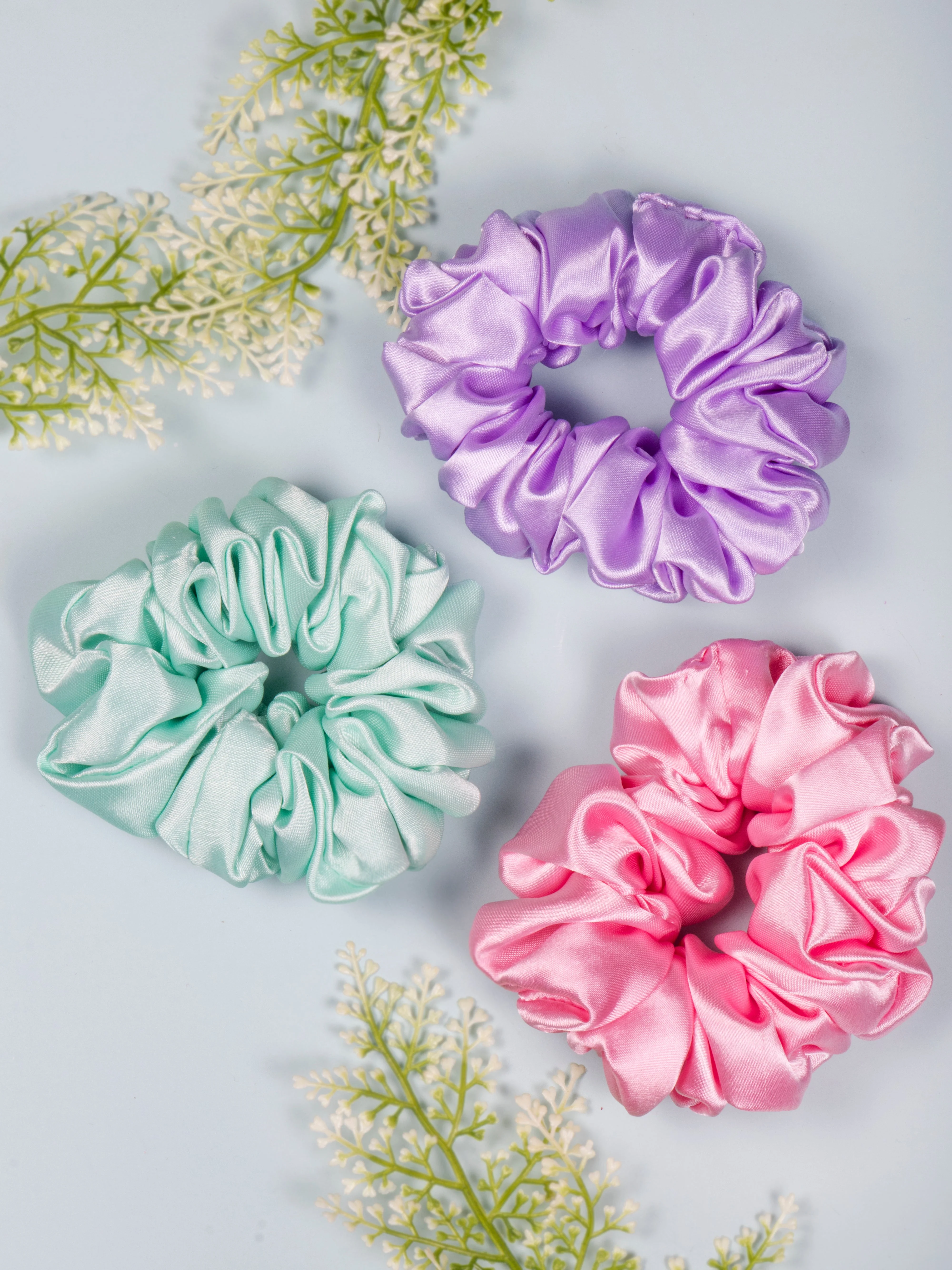Silk Satin Hair Scrunchies Set: Breakage-Free Hair Ties - Image 4