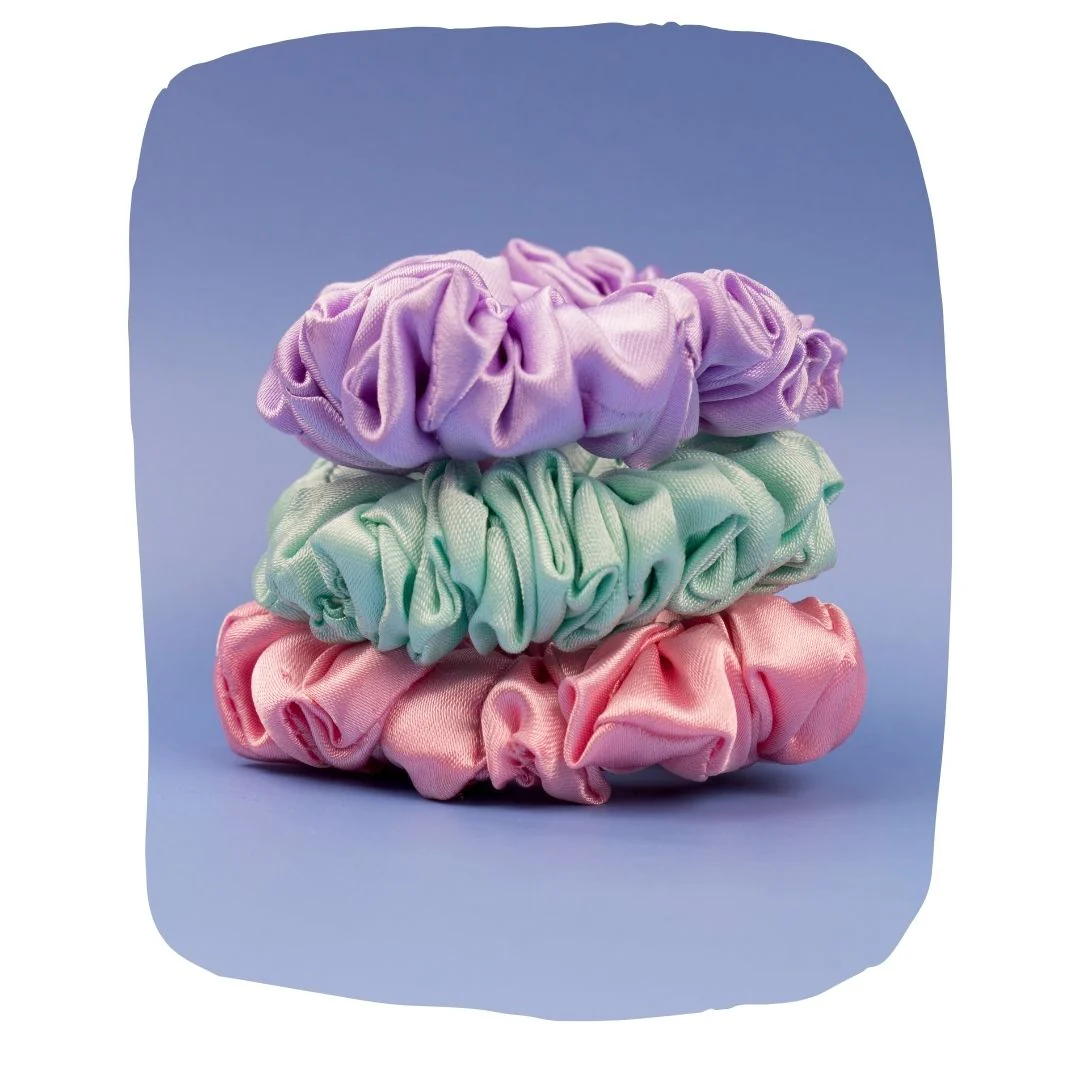 Silk Satin Scrunchies: Gentle, Durable Hair Styling Pack