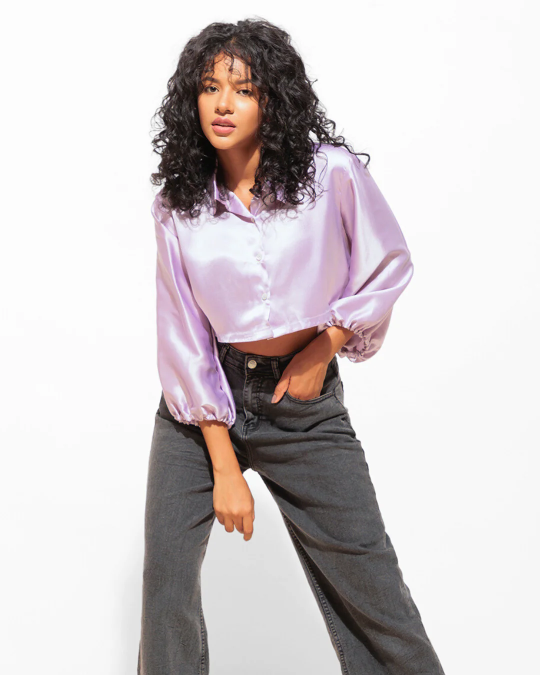 Silky Satin Crop Shirt – Versatile Staple for Day to Night Looks - Image 20