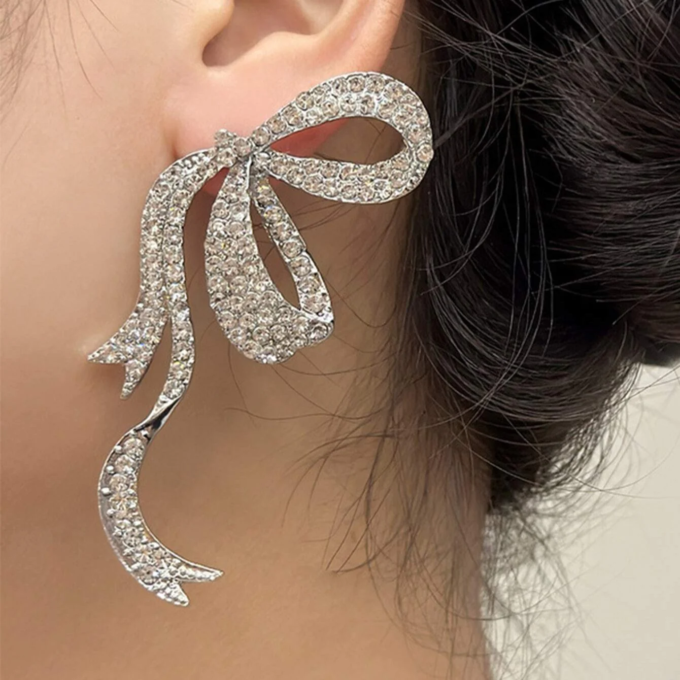 Silver Butterfly Drop Earring - Image 5