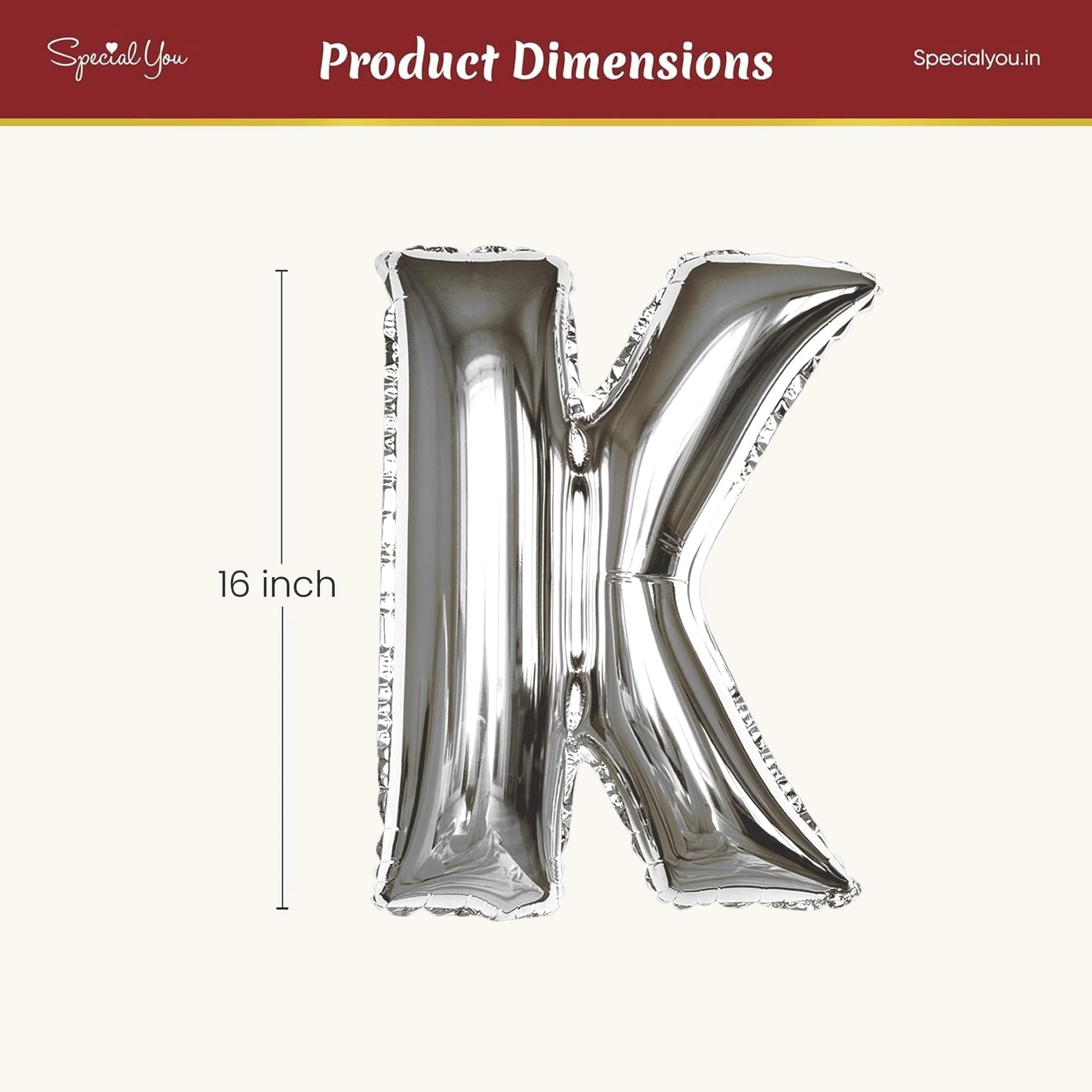 Silver K Letter Foil Balloon - Image 4