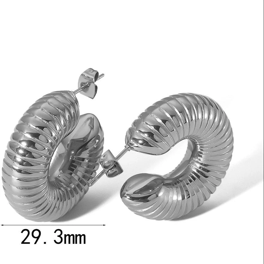 Silver Lustre Hoops Earring - Image 4
