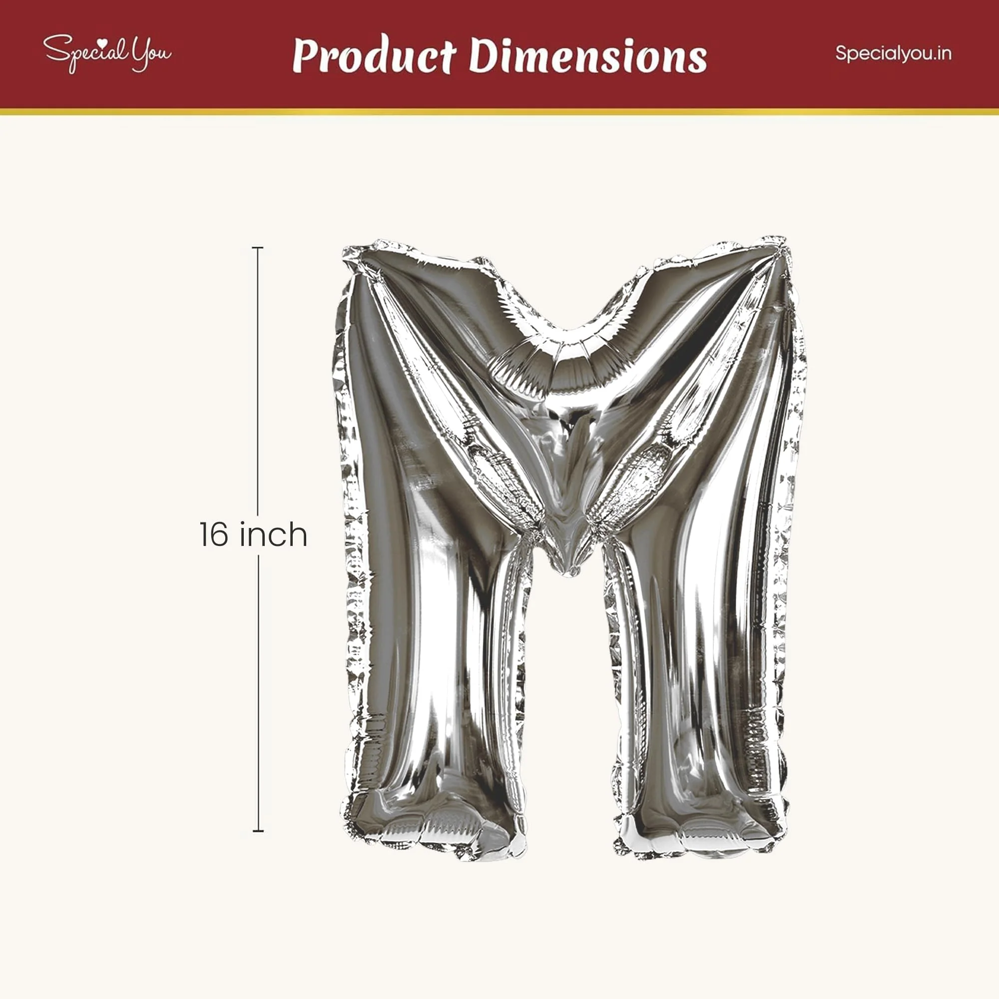 Silver M Letter Foil Balloon - Image 4
