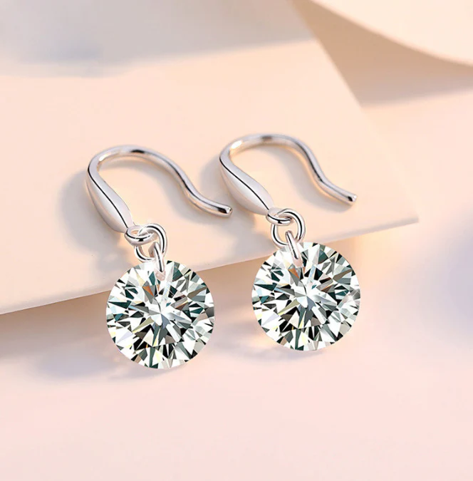 Silver Plated Austrian Crystal Drop Earrings For Women & Girls - Image 3