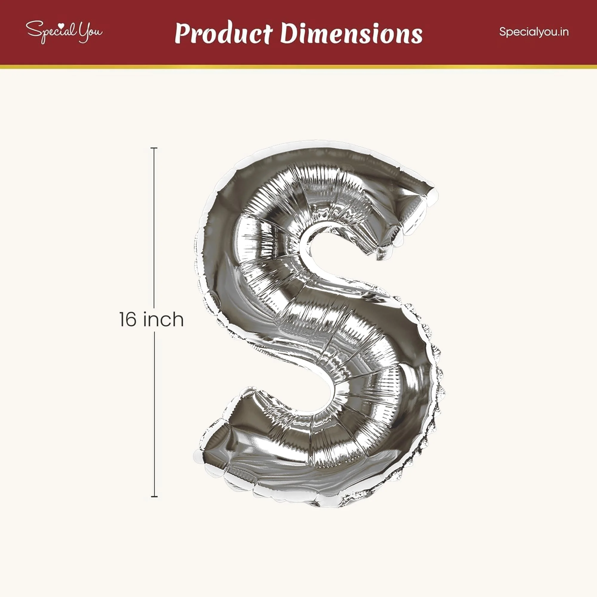 Silver S Letter Foil Balloon - Image 4