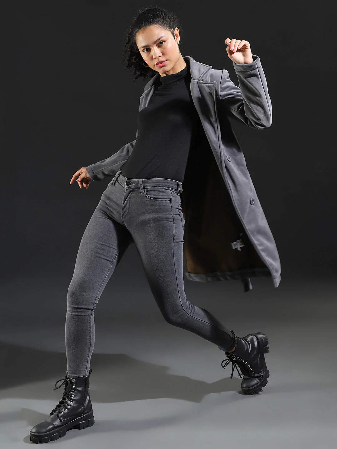 Single-Breasted Straight Long Coat - Image 6