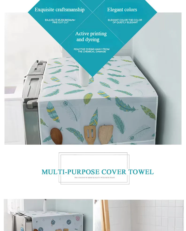 Single-Door Waterproof Fridge Cover With Pockets Dust-Proof Cover For Small Kitchens 1 pc - Image 3