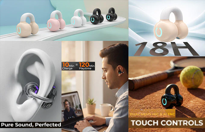 Single Ear Stereo Ear Clamp Type Bone Conduction Bluetooth Earphone - Image 2