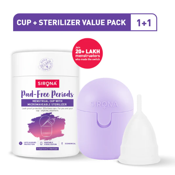 Sirona Pro Reusable Menstrual Cup with Pouch, Mini Intimate Wash & Cup Wash - Image 219