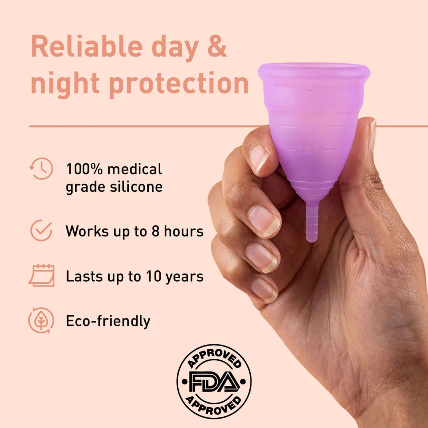 Sirona Pro Reusable Menstrual Cup with Pouch, Mini Intimate Wash & Cup Wash - Image 4