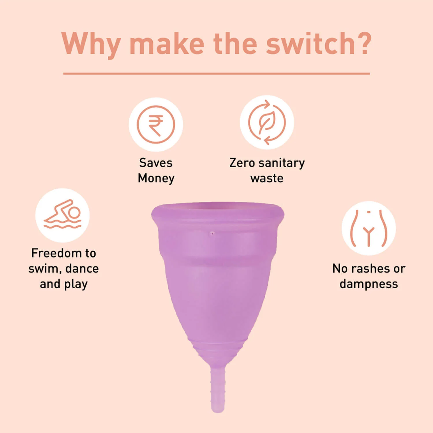 Sirona Pro Reusable Menstrual Cup with Pouch, Mini Intimate Wash & Cup Wash - Image 5