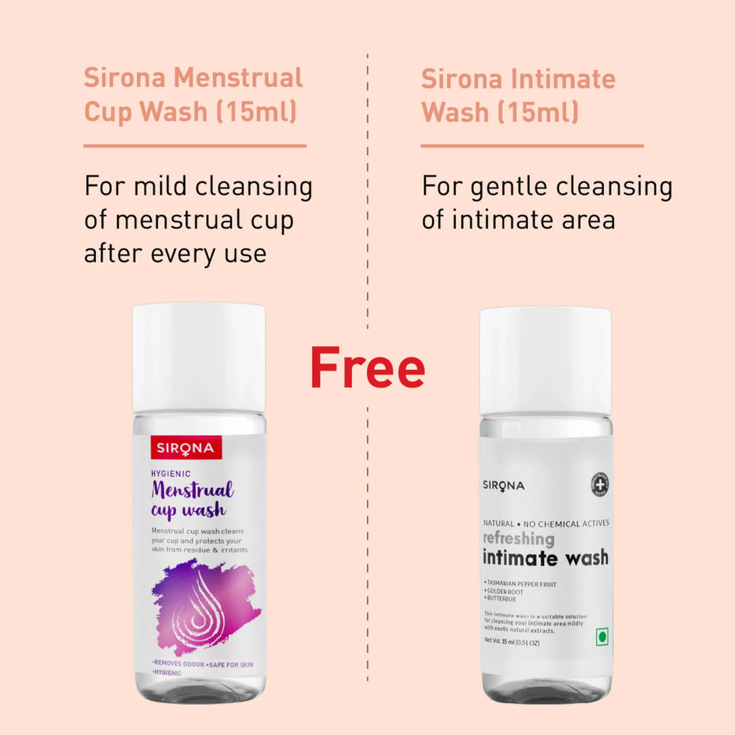Sirona Pro Reusable Menstrual Cup with Pouch, Mini Intimate Wash & Cup Wash - Image 7