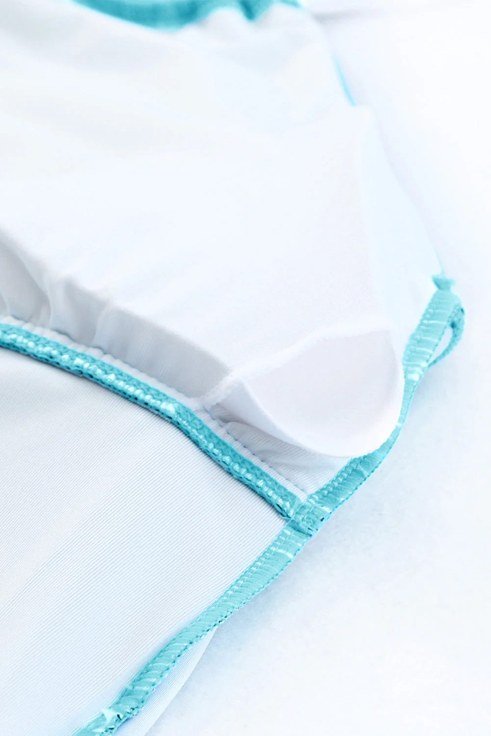 Sky Blue Oceanic Gradient Color Peekaboo Halter Tankini Swimsuit - Image 15