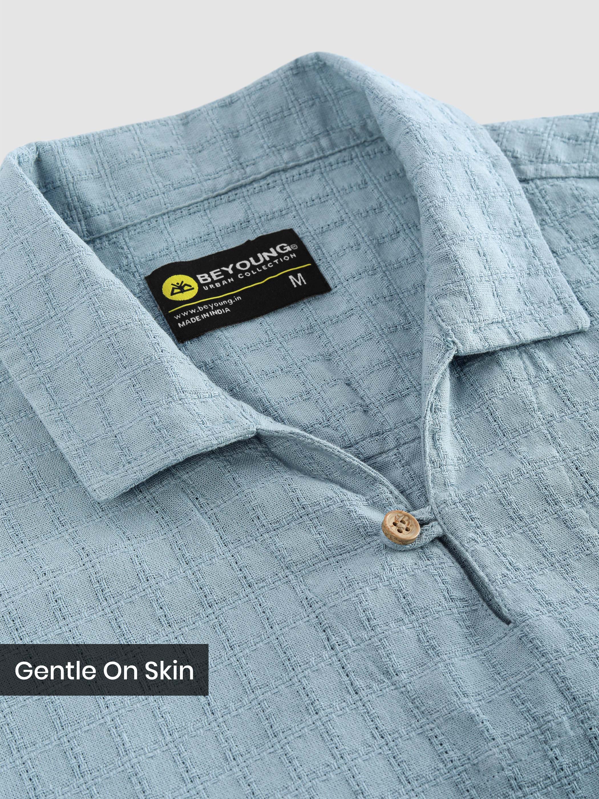 Sky Blue Pullover Kurta Shirt - Image 2