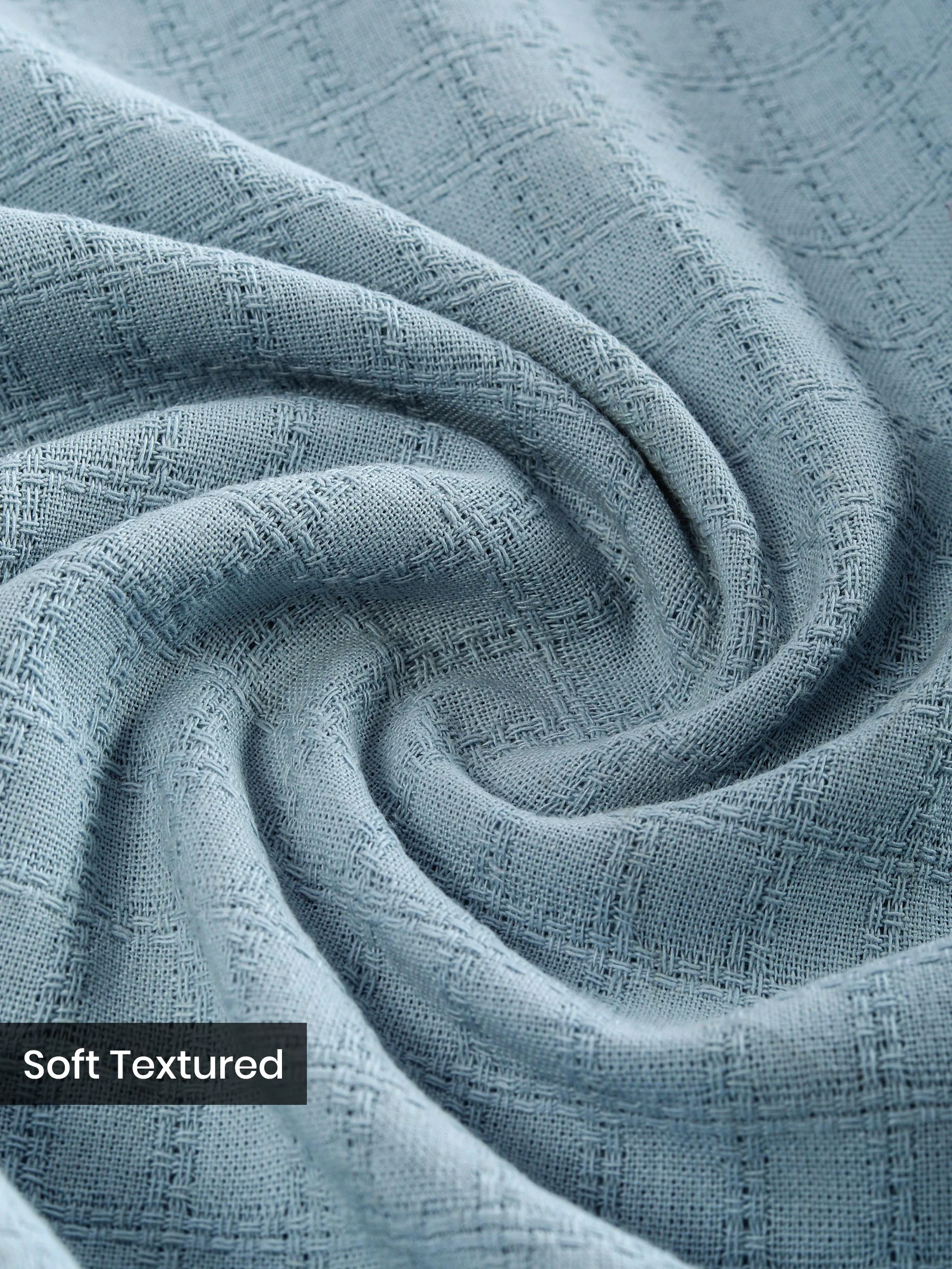 Sky Blue Pullover Kurta Shirt - Image 3