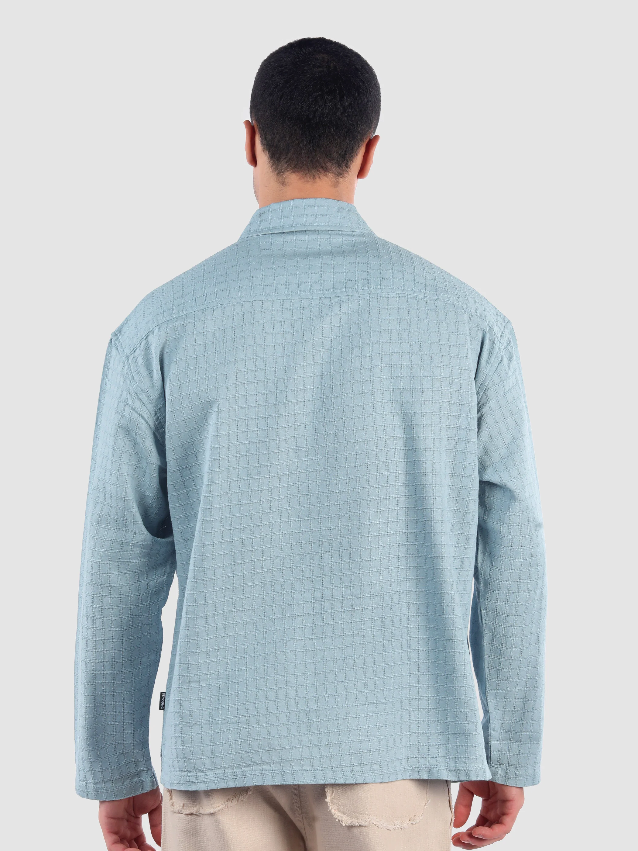 Sky Blue Pullover Kurta Shirt - Image 8