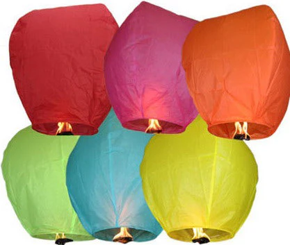 Sky Lanterns Multicolour Wishing Hot Air Balloon - Image 3