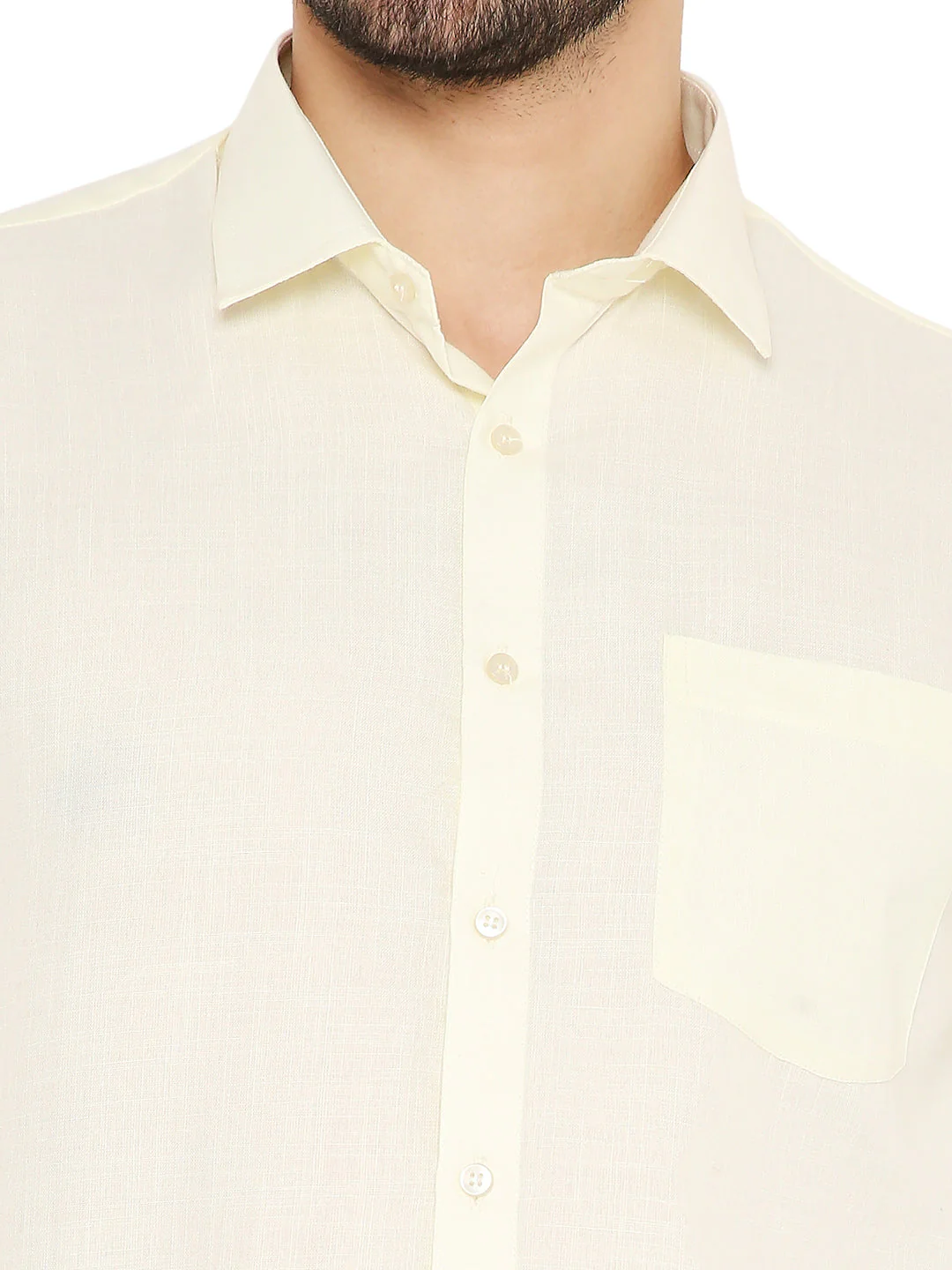 Slim Fit Shirt in Pastel Yellow - Image 6