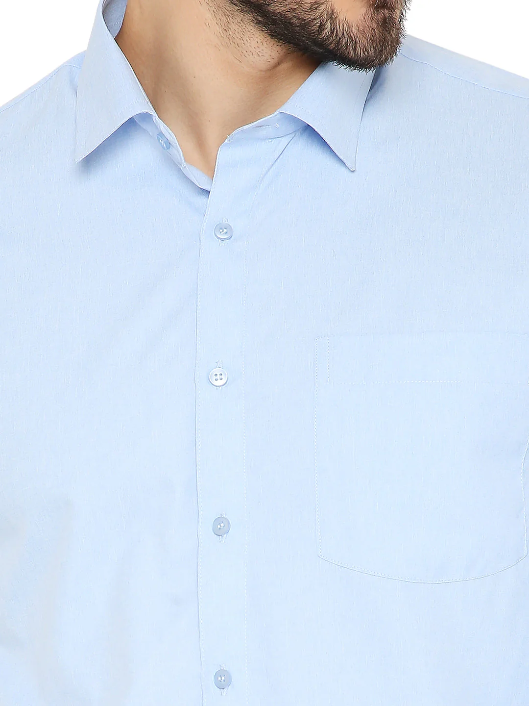 Slim Fit Solid Bright Blue Shirt - Image 6