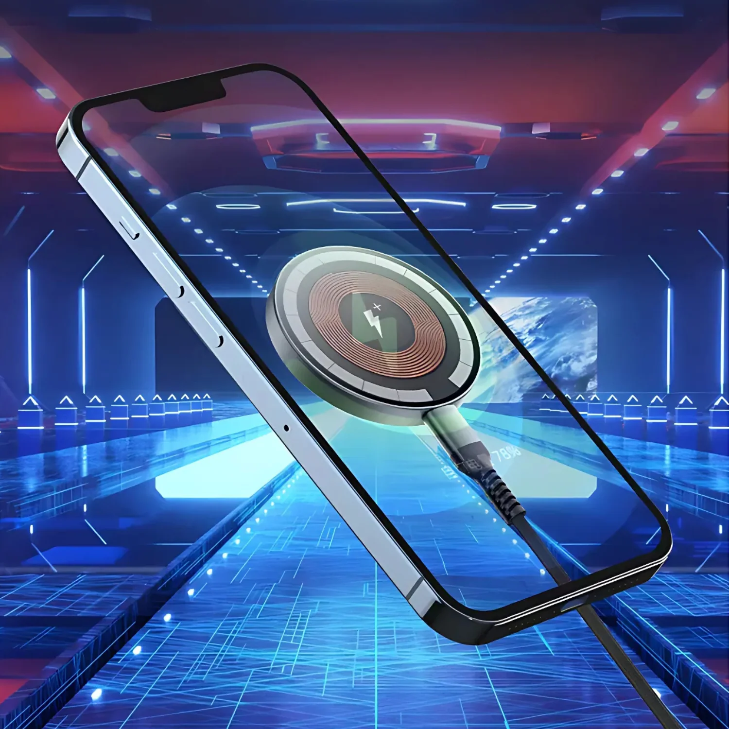 SlimQi: Super Slim Wireless Charging Pad Fast Qi Wireless Charger with Super Strong Magnets, Tempered Glass & Futuristic Design - Image 5