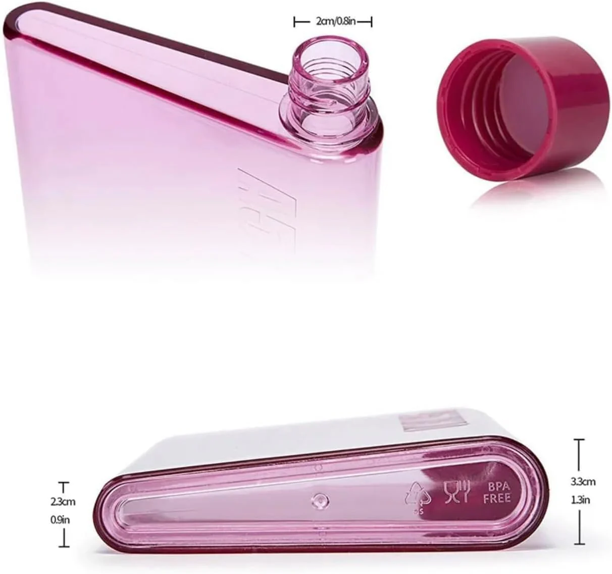 SlimSip: Ultra-Slim A5 Memo Bottle (420ml) – BPA-Free Flat Water Bottle for Easy Carry in Bags & Backpacks - Image 4