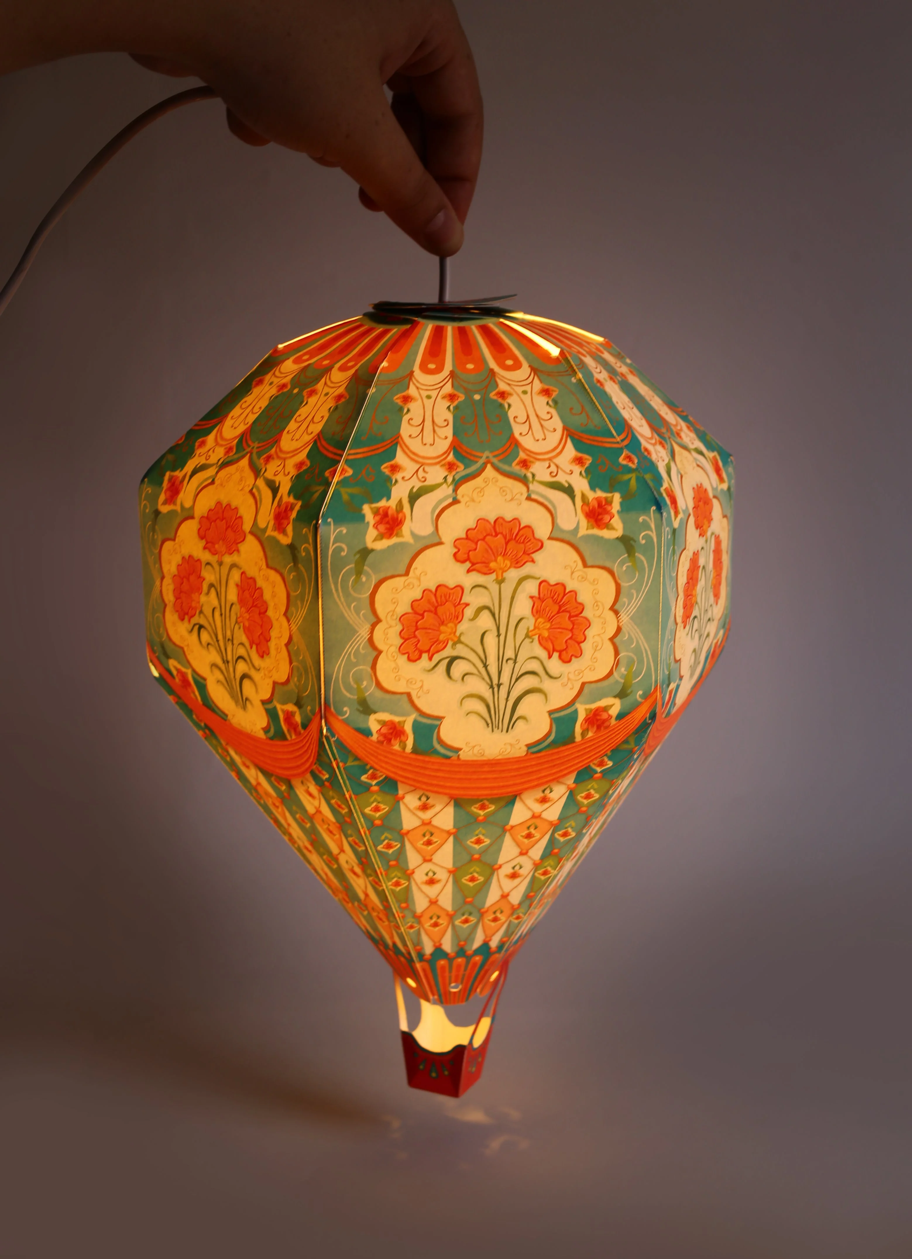 Small Blue Hot Air Balloon DIY Paper Lamp Shade - Image 8